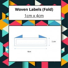 Woven Labels - 1cm x 4cm (EndFold)