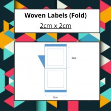 Woven Labels - 2cm x 2cm (CentreFold)